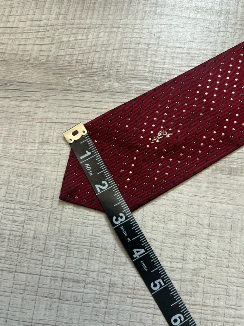 VINTAGE YSL SAINT LAURENT Men's Burgundy Polka Dot Tie - Classic Dress Tie
